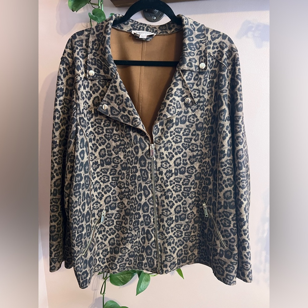 Philosophy Leopard Print Moto Jacket - Brown and Black